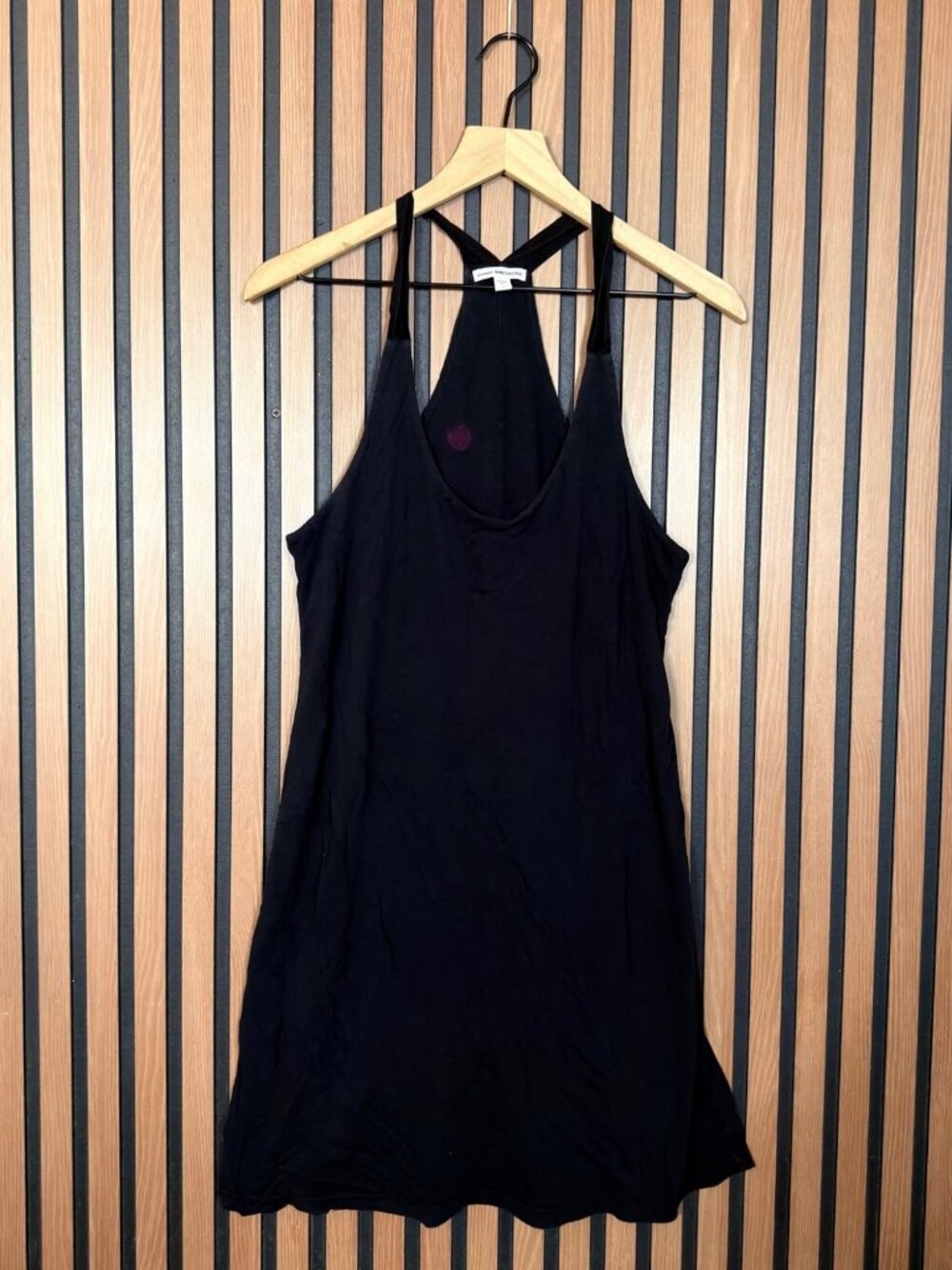 James Perse Tank Dress 1 / S Womens Black Sleeveless 100% Cotton Racer Back